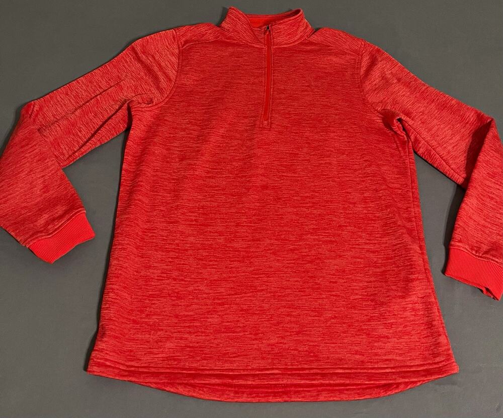 Under Armour ColdGear Fleece 1/2 Zip Pullover Mens M Red Heather 1320745